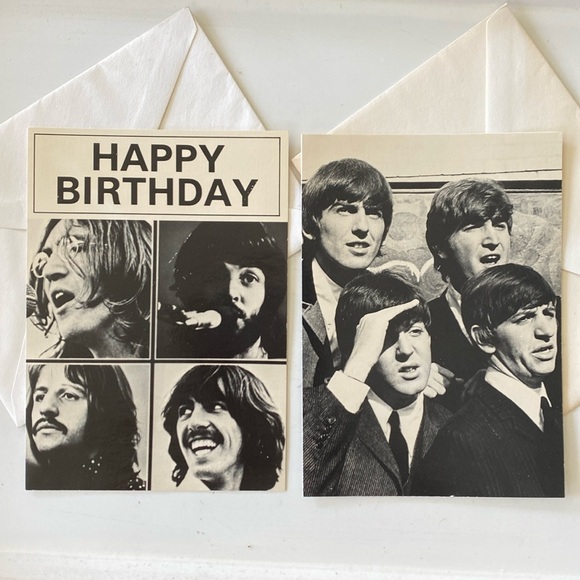 Vintage Beatles Greeting Cards with Envelopes, Happy Birthday & Blank 5”x7” - Picture 13 of 13